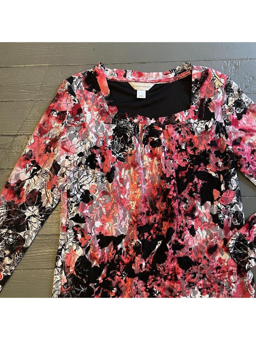 Christopher Banks Women's Pink and Black Shirt